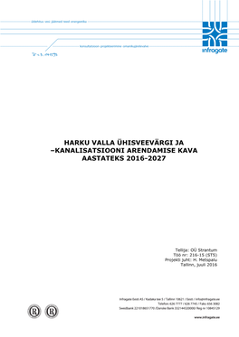 Harku Valla Ühisveevärgi Ja –Kanalisatsiooni Arendamise Kava Aastateks 2016-2027