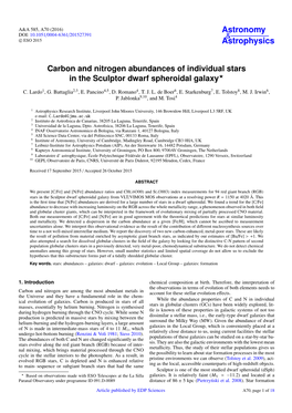 Carbon and Nitrogen Abundances of Individual Stars in the Sculptor Dwarf Spheroidal Galaxy?