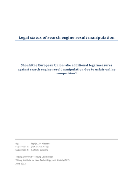 Legal Status of Search Engine Result Manipulation