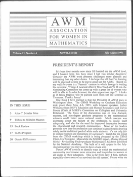 Association for Women in Mathematics President's Report