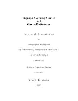 Digraph Coloring Games and Game-Perfectness