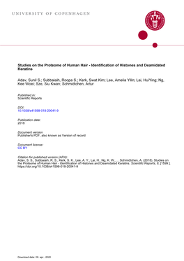 Identification of Histones and Deamidated Keratins