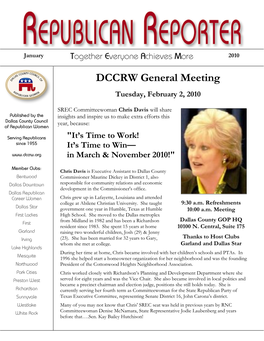 DCCRW General Meeting
