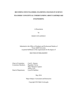 Examining Changes in Science Teachers' Conceptual Understanding About Earthquake Engineering