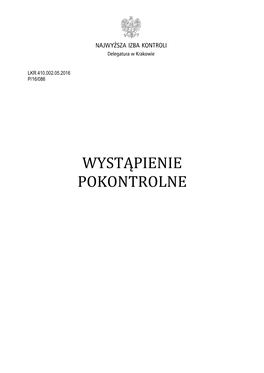 Wystąpienie Pokontrolne