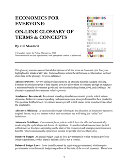 On-Line Glossary of Terms & Concepts