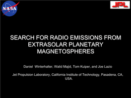 Search for Radio Emissions from Extrasolar Planetary Magnetospheres