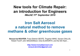 Iron Salt Aerosol a Natural Method to Remove Methane & Other