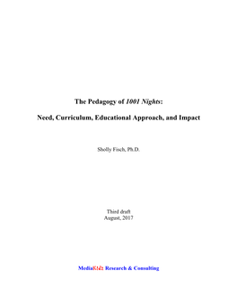 The Pedagogy of 1001 Nights: Need, Curriculum, Educational Approach