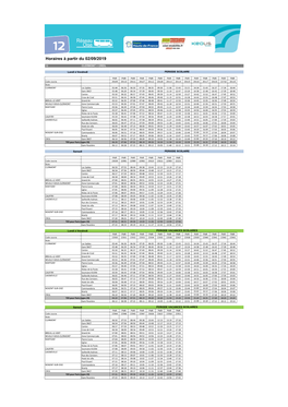 Horaires À Partir Du 02/09/2019