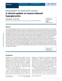 A Clinical Update on Tumor-Induced Hypoglycemia