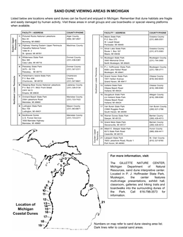 Sand Dune Viewing Areas in Michigan