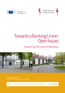 Towards a Banking Union: Open Issues a Report by Christian De Boissieu