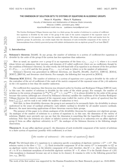 The Dimension of Solution Sets to Systems of Equations in Algebraic