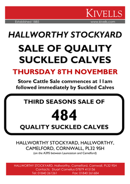 Sale of Quality Suckled Calves