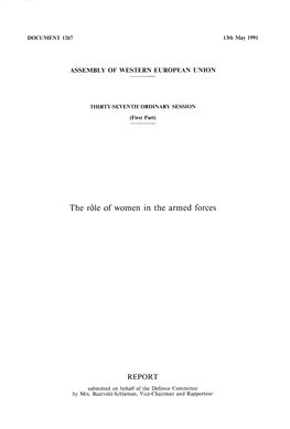 The R61e of Women in the Armed Forces