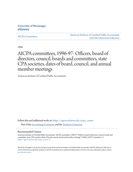 AICPA Committees, 1996-97