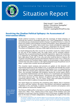 Resolving the Chadian Political Epilepsy: an Assessment of Intervention Efforts