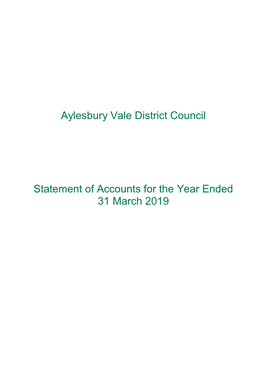 Aylesbury Vale District Council Statement of Accounts for the Year