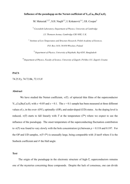 Influence of the Pseudogap on the Nernst Coefficient of Y0.9Ca0