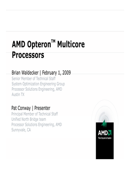 AMD Opterontm Multicore Pprocessors
