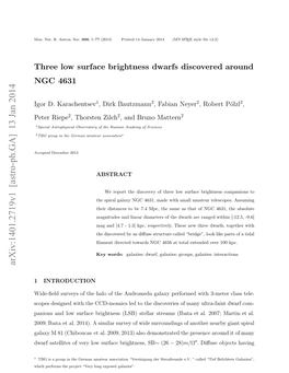 Arxiv:1401.2719V1 [Astro-Ph.GA] 13 Jan 2014 O.Nt .Ato.Soc