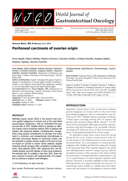 Peritoneal Carcinosis of Ovarian Origin