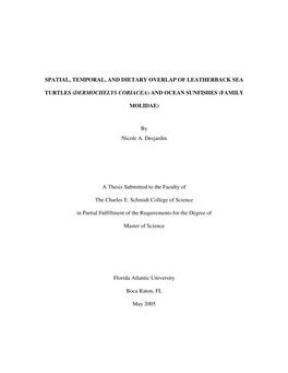 Spatial, Temporal, and Dietary Overlap of Leatherback Sea