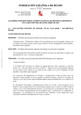 Acta CNDD Día 28/04/2021