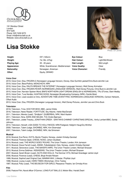 Lisa Stokke 1/3 191 Wardour Street London W1F 8ZE Phone