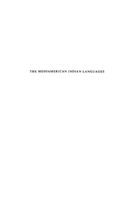 The Mesoamerican Indian Languages Cambridge Language Surveys