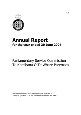 Annual Report for the Year Ended 30 June 2004