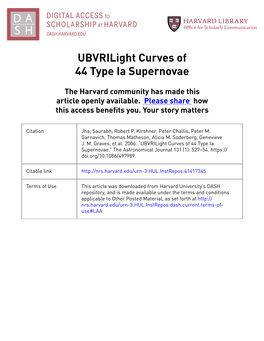 Ubvrilight Curves of 44 Type Ia Supernovae