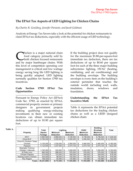 The Epact Tax Aspects of LED Lighting for Chicken Chains