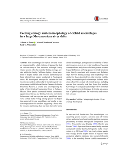 Feeding Ecology and Ecomorphology of Cichlid Assemblages in a Large Mesoamerican River Delta