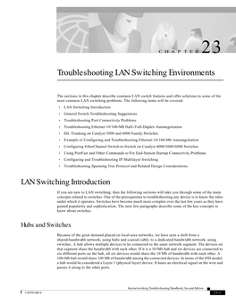 Troubleshooting LAN Switching Environments