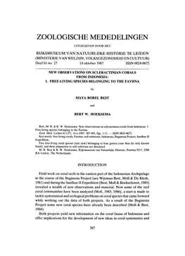 Zoologische Mededelingen