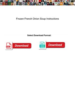 Frozen French Onion Soup Instructions