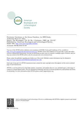 Peristome Variations in the Genus Fissidens: an SEM Study Author(S): Bruce H