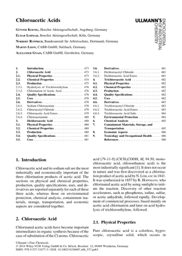 Chloroacetic Acids