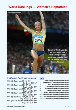 World Rankings — Women's Heptathlon