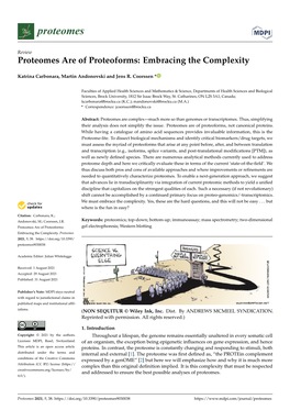 Review Proteomes Are of Proteoforms