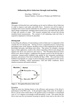 Influencing Driver Behaviour Through Road Marking