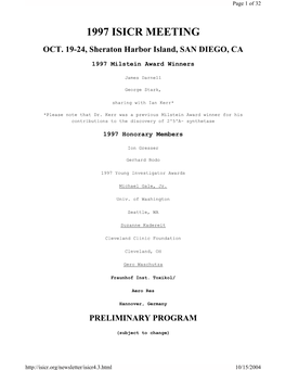 1997 Isicr Meeting Oct