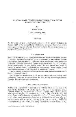 Multivariate Compound Poisson Distributions and Infinite Divisibility