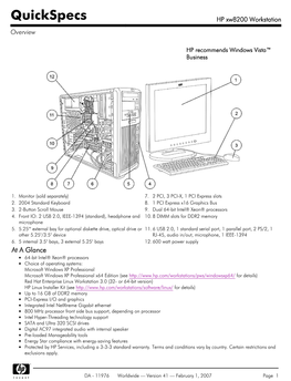 HP Xw8200 Workstation Overview