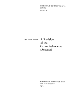 A Revision of the Genus Aglaonema (Araceae)