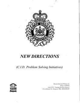 New Directions: C.I.D. Problem Solving Initiatives