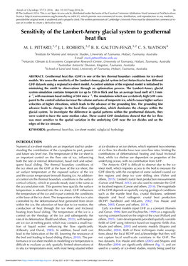 Sensitivity of the Lambert-Amery Glacial System to Geothermal Heat Flux