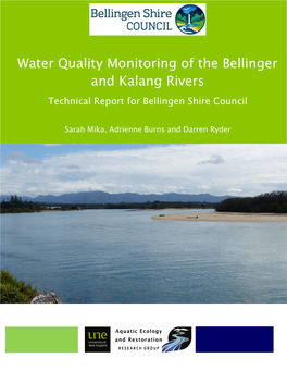 Water Quality Monitoring of the Bellinger and Kalang Rivers 2015-16